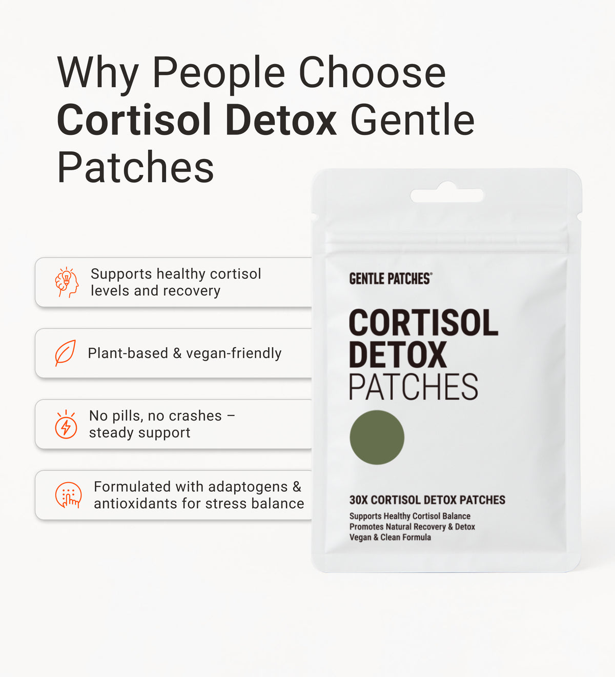 Cortisol Patch Stress Balance Patches – Daily Support for Calm & Balance – Gentle Patches
