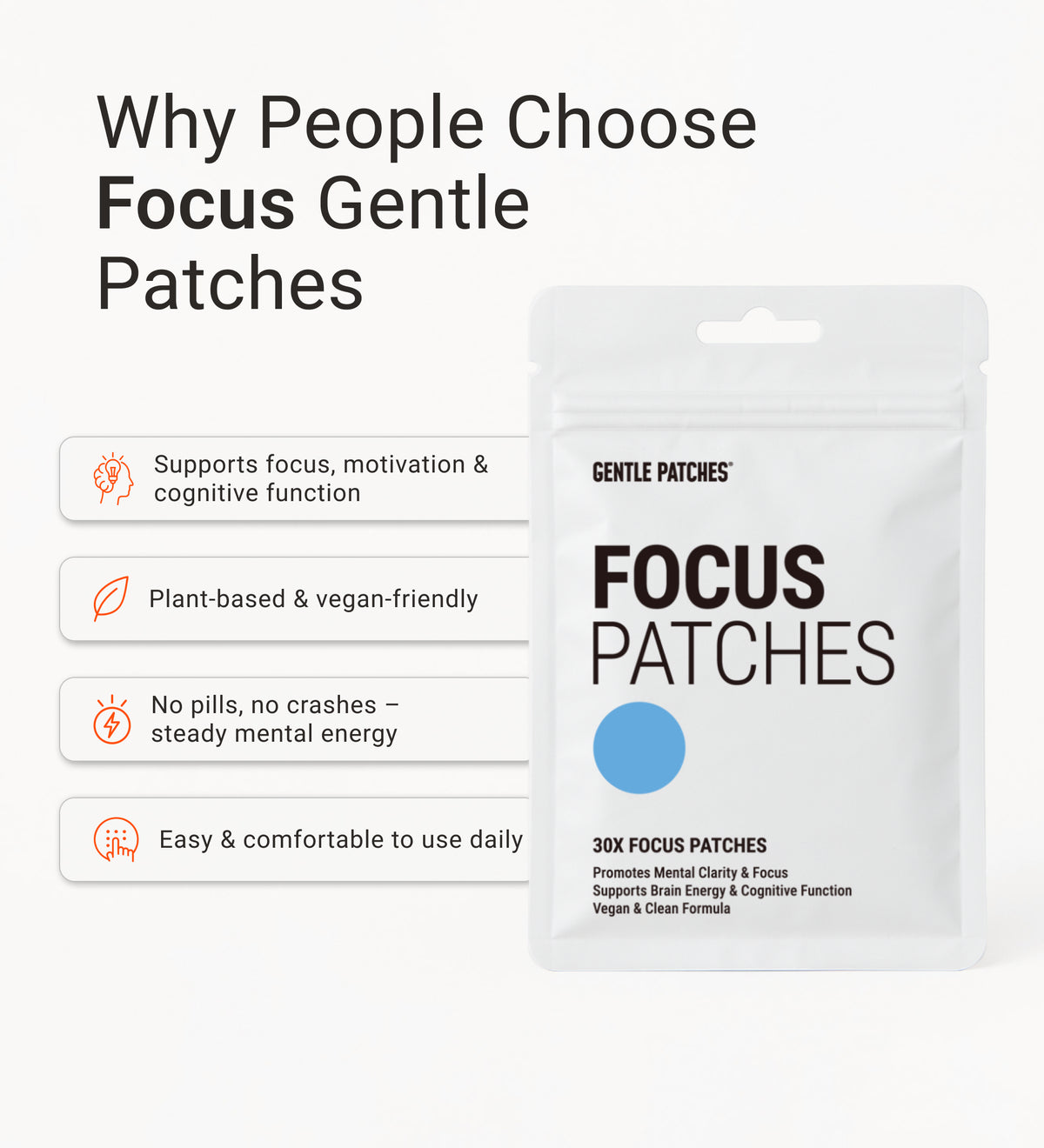 Focus Patch Stickers Focus Patches – Boost Concentration & Mental Clarity Naturally – Gentle ...